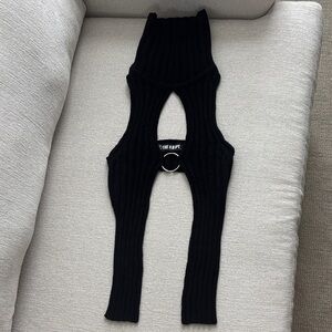 Black Knit Turtle Neck Top